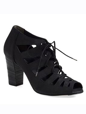 Paul Green Jansen Peep-Toe Lace-Up Heeled Booties US 8.5